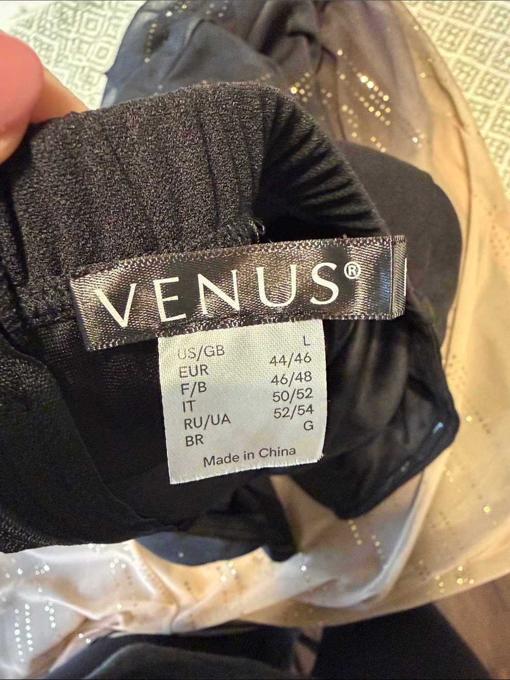 VENUS Black Strapless Jumpsuit with Gold Ombre Drapes - Picture 3 of 3